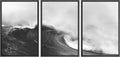 SIGNWIN Framed Canvas Print Wall Art Set Black & White Ocean Beach Waves Nature Wilderness Photography Modern Art Rustic Landscape Relax/Calm for Living Room, Bedroom, Office - 16'x24'x3 Black