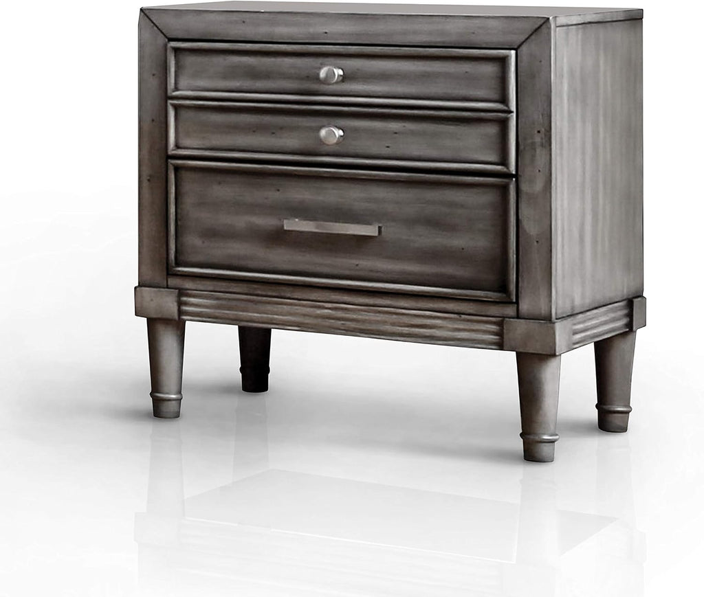Furniture of America Laum Transitional Grey 3-Piece Bedroom Set Queen