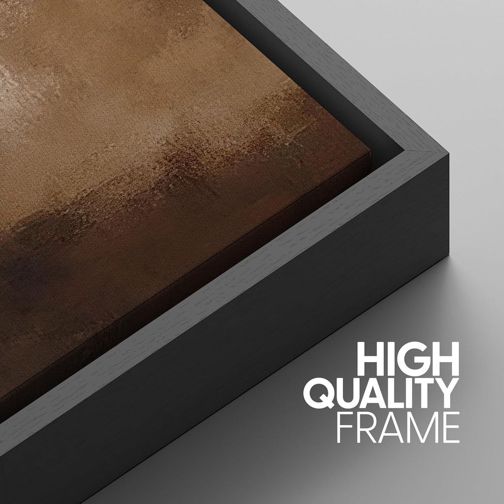 SIGNWIN Framed Canvas Print Wall Art Set Warm Neutral Abstract Brown and Beige Modern Minimalist Illustrations Modern Art Decorative Scenic Rustic for Living Room, Bedroom, Office - 24'x36'x3 Black