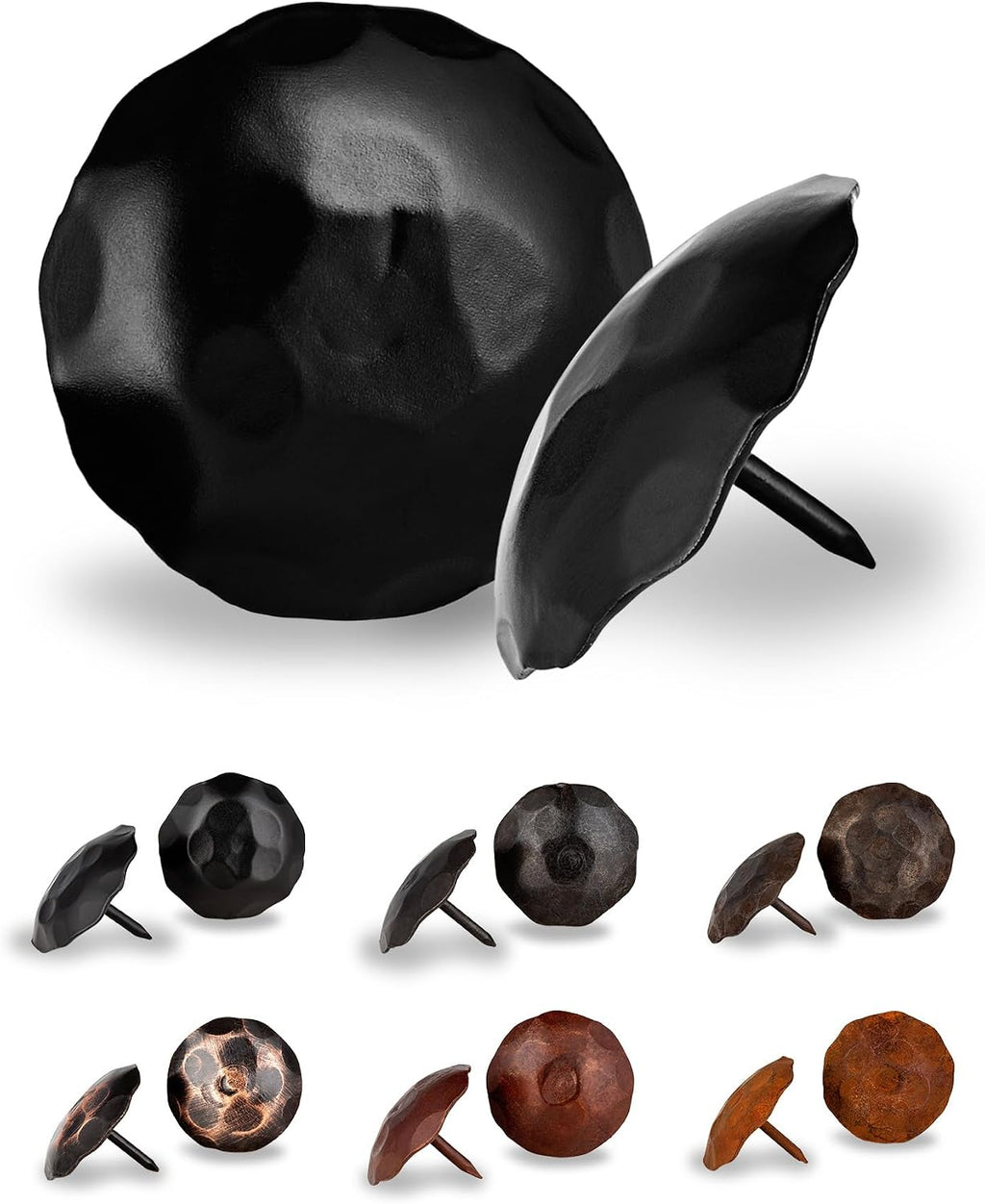 100 Pack 2' Large Round Head Clavos Decorative Nails – Black – Handmade Rustic Round Fasteners for Farmhouse Shutter, Faux Wood Beams, Barn Door, Shutters, and Gates – Ornamental Wood Accent