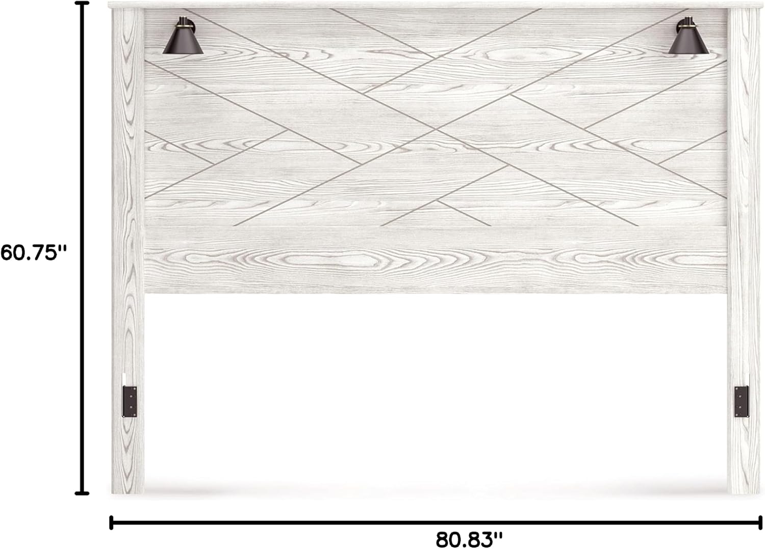 Signature Design by Ashley Gerridan Coastal Panel Headboard with Decorative Sconce Lights ONLY, King, White