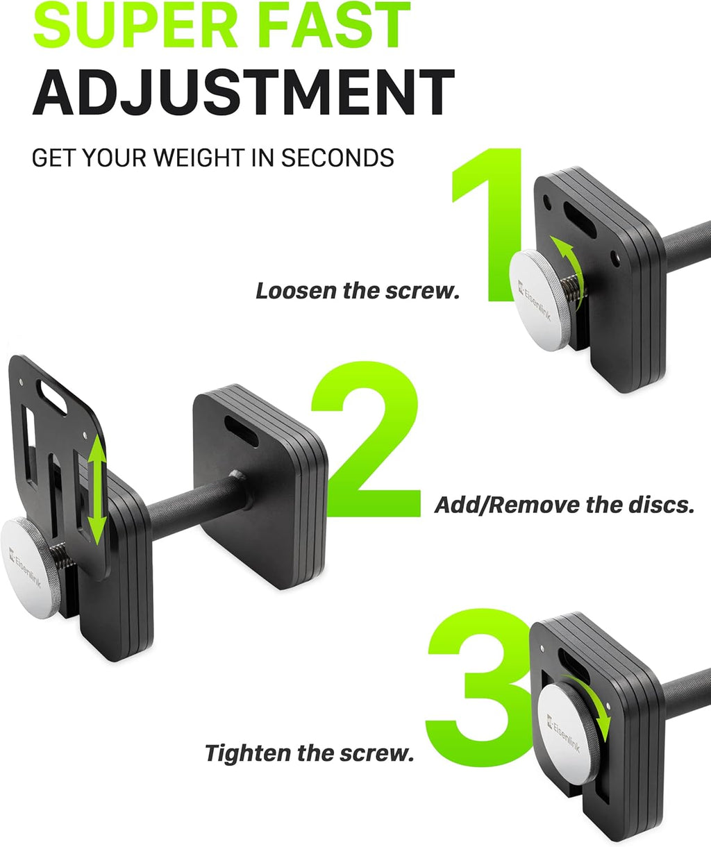 Eisenlink Adjustable Dumbbell Set, 10-50/80lb, 5lb Increments, Quick-Lock Square Weight Dumbbells for Home Gym Fitness (50/80lb×2)