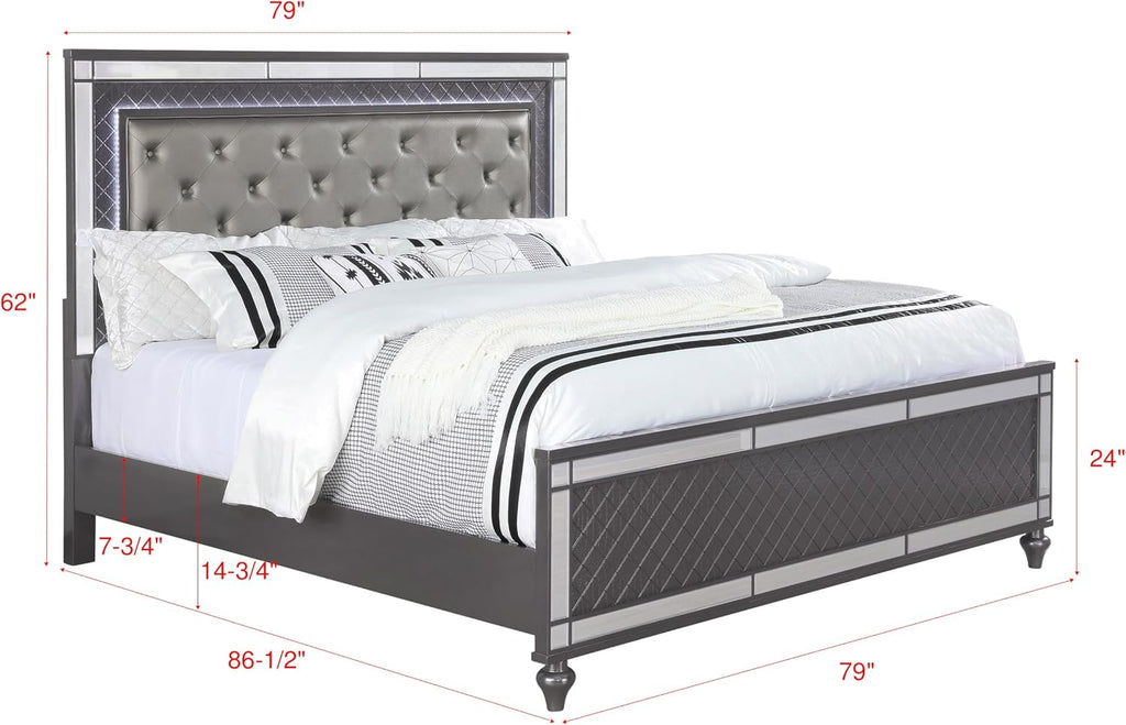 MASARA Refino 4-Piece Bedroom Set King Bed+(2) Nightstands