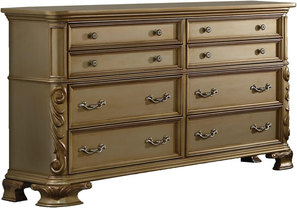 First of a Kind Miranda Gold King 4 Piece Bedroom Set