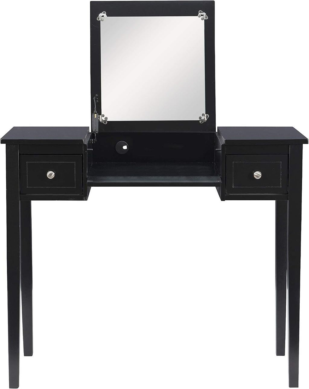 Linon Home Dcor Linon Black Butterfly Stool Vanity Set with Bench, 36'w x 18'd x 30'h,