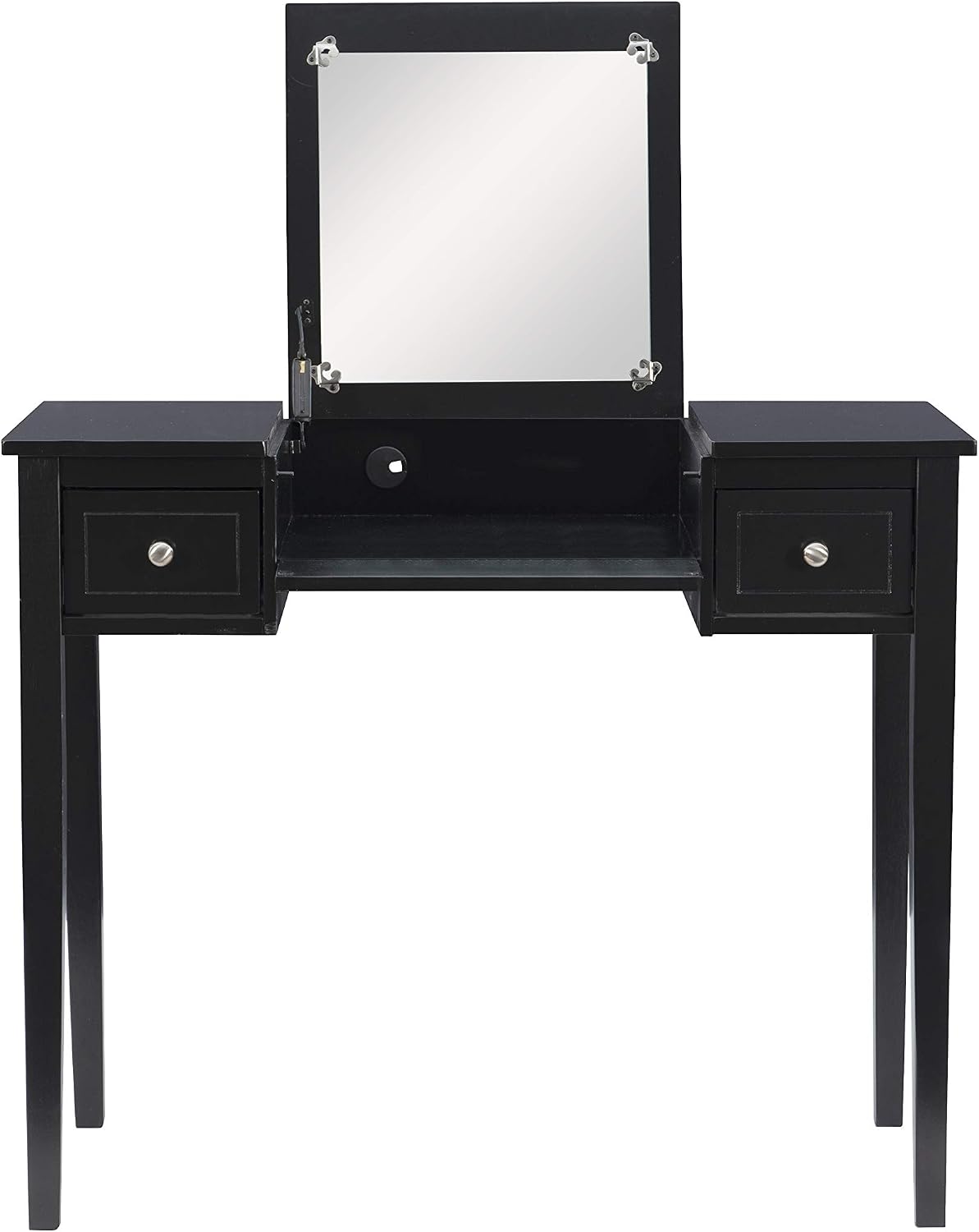 Linon Home Dcor Linon Black Butterfly Stool Vanity Set with Bench, 36'w x 18'd x 30'h,