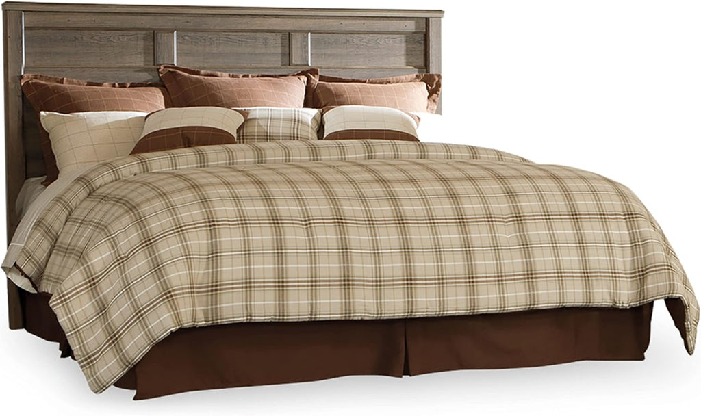 Signature Design by Ashley Juararo Rustic Panel Headboard ONLY, King/California, Weathered Brown