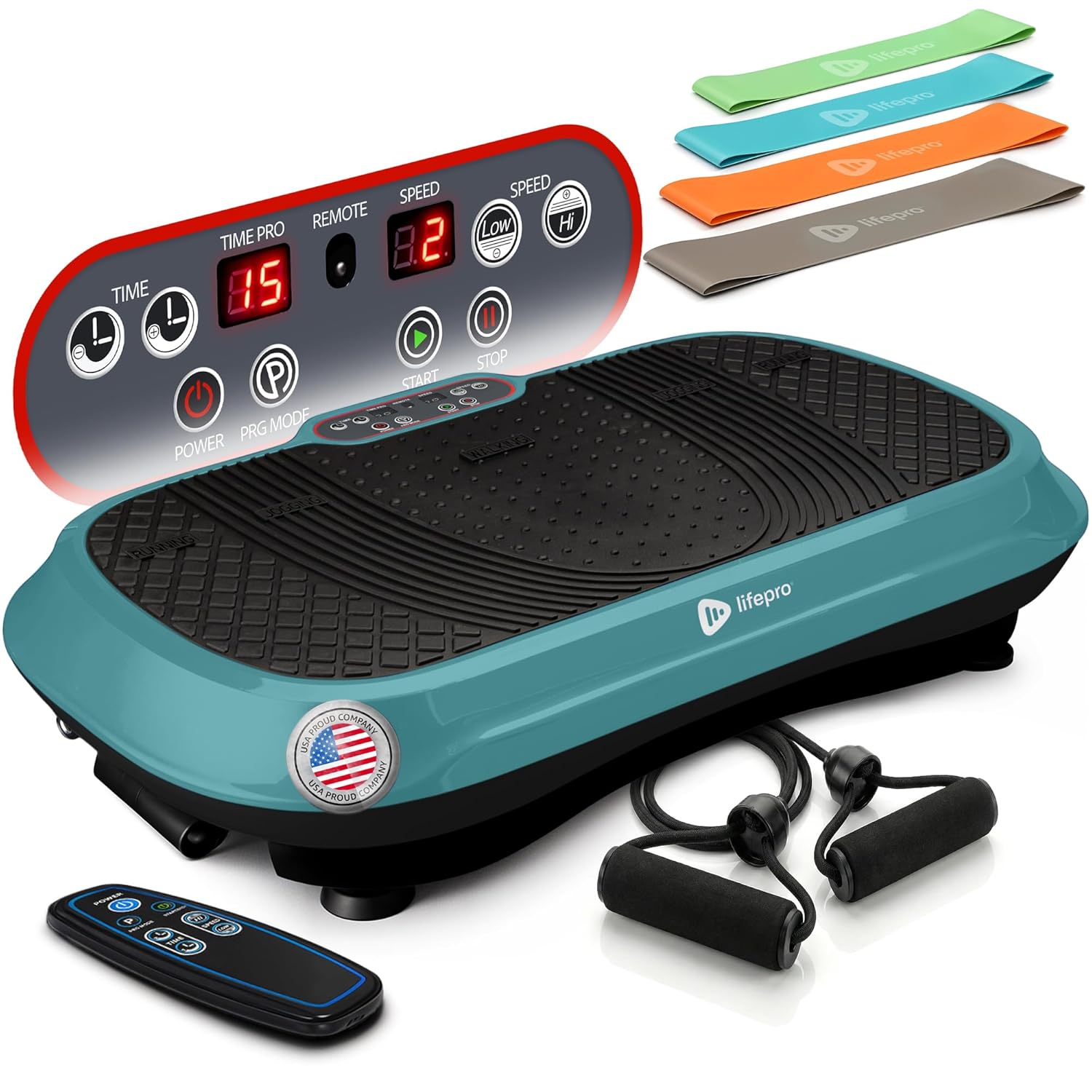 Lifepro Waver Vibration Plate Exercise Machine – High-Intensity Vibration Plate for Lymphatic Drainage – Full-Body Workout Vibrating Platform with Loop Bands – Fitness Equipment for Strength & Toning