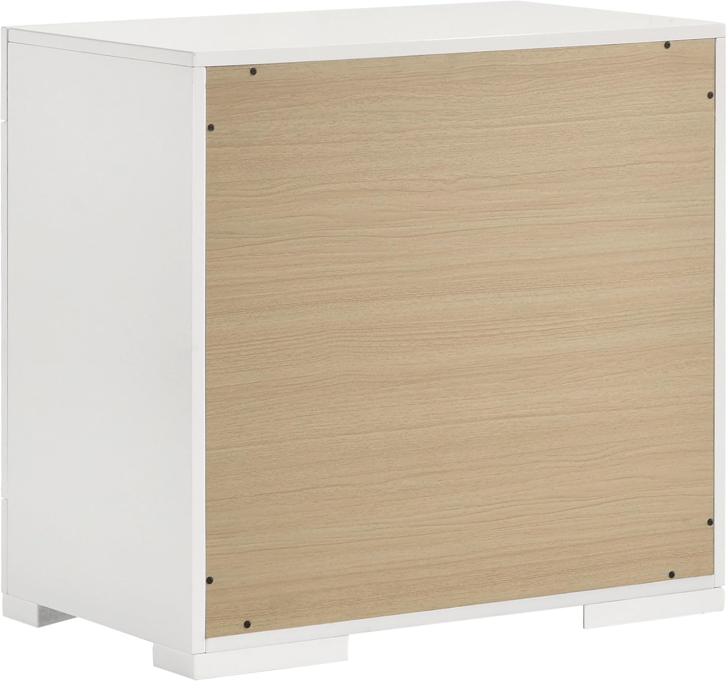 Coaster Home Furnishings Ives Contemporary 4-Piece Bedroom Set Eastern King Size LED Panel Bed Frame 57-inch Headboard White High Gloss 224941KE-S4