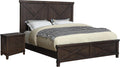 Furniture of America FOA Andrew 2pc Dark Walnut Solid Wood Bedroom Set - Cal King + Nightstand