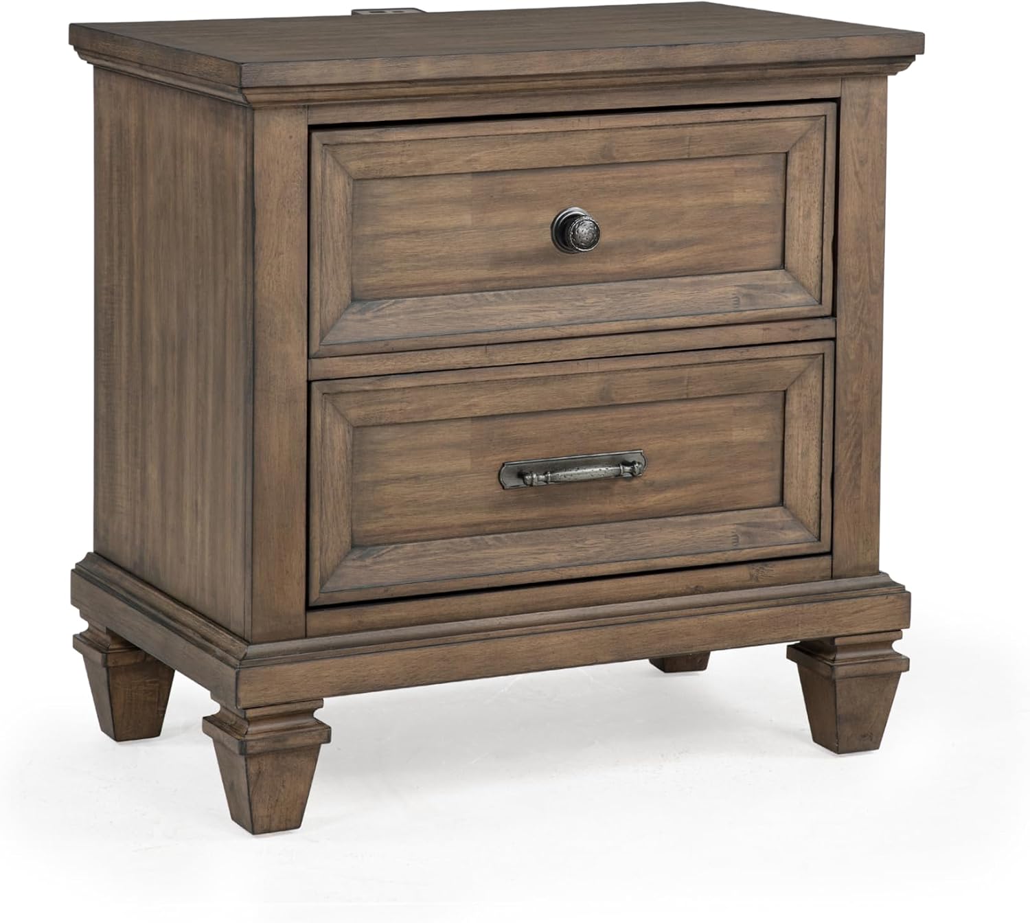 New Classic Furniture Mariana 4-Piece Wood King Bedroom Set with Nightstand, Vintage Mocha