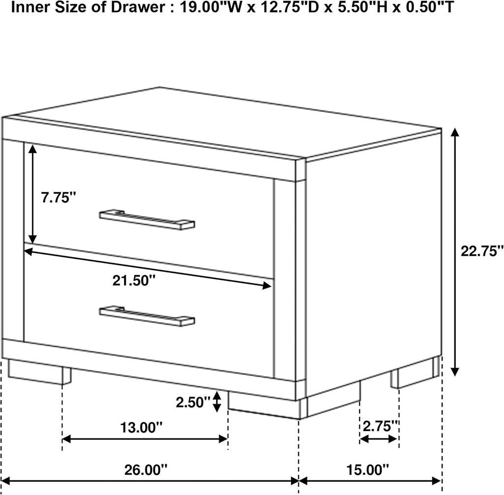 Coaster Home Furnishings Jessica Contemporary 4-Piece Bedroom Set Eastern King Size LED Storage Bookcase Bed Frame 47-inch Headboard Cappuccino 200719KE-S4