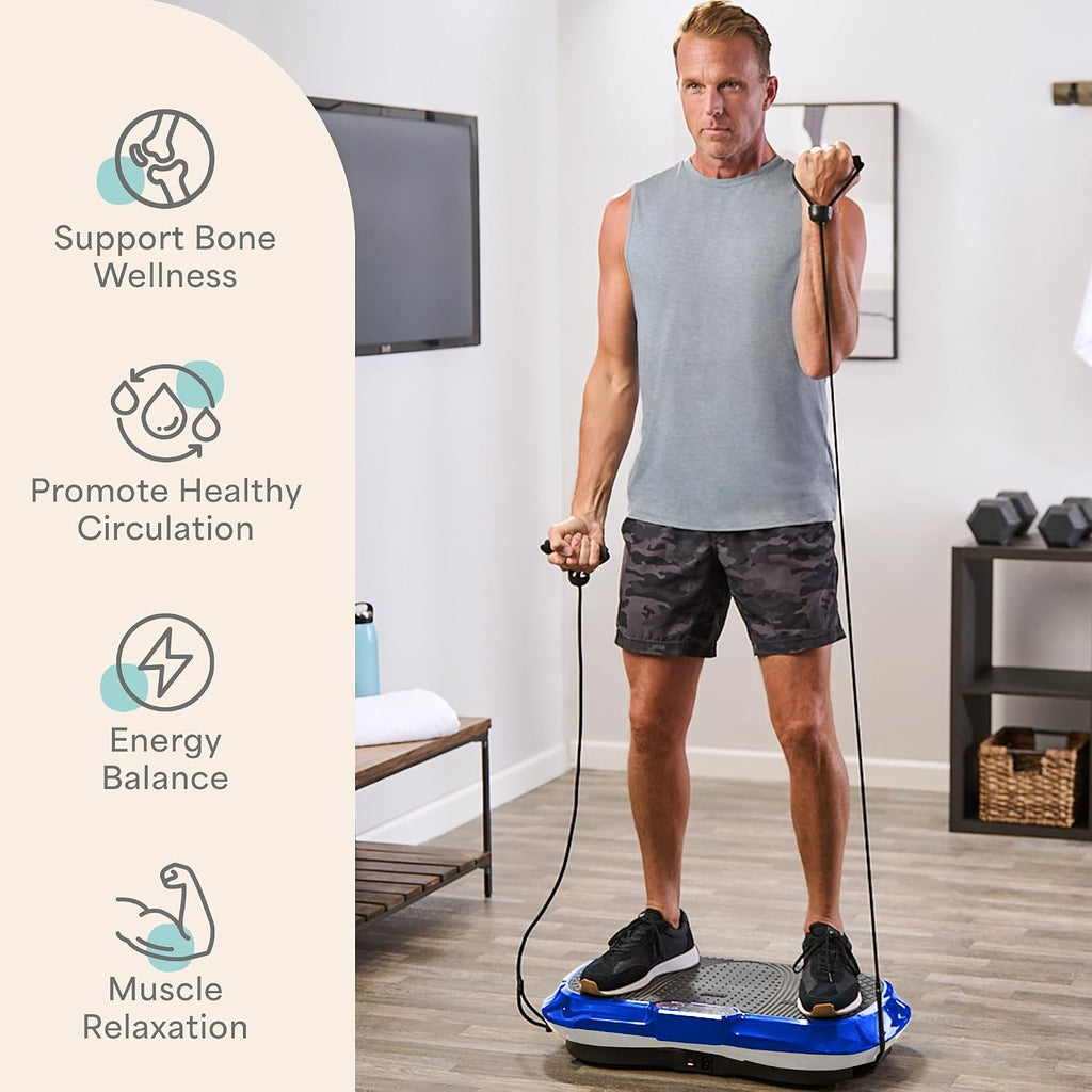 Lifepro Waver Vibration Plate Exercise Machine – High-Intensity Vibration Plate for Lymphatic Drainage – Full-Body Workout Vibrating Platform with Loop Bands – Fitness Equipment for Strength & Toning