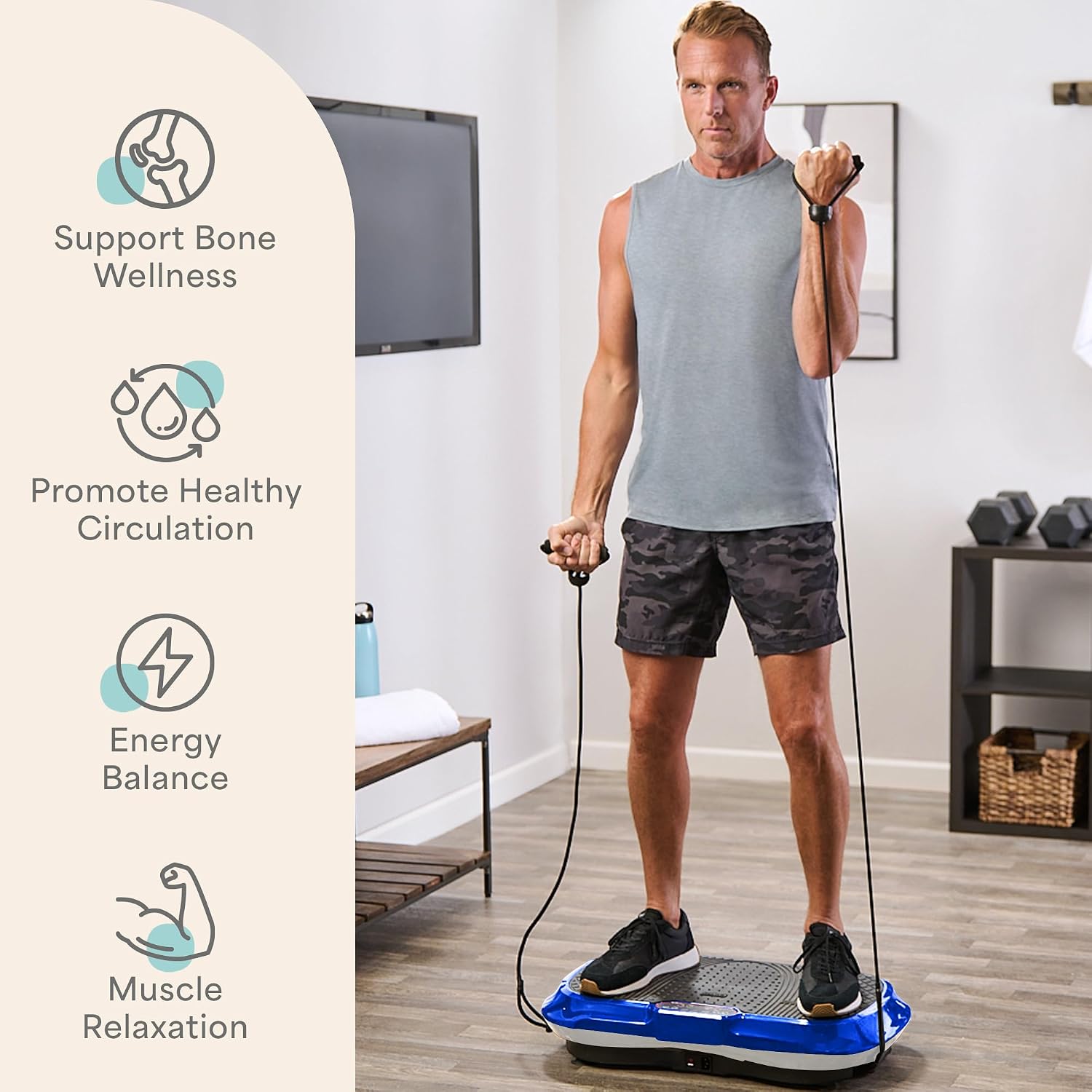 Lifepro Waver Vibration Plate Exercise Machine – High-Intensity Vibration Plate for Lymphatic Drainage – Full-Body Workout Vibrating Platform with Loop Bands – Fitness Equipment for Strength & Toning