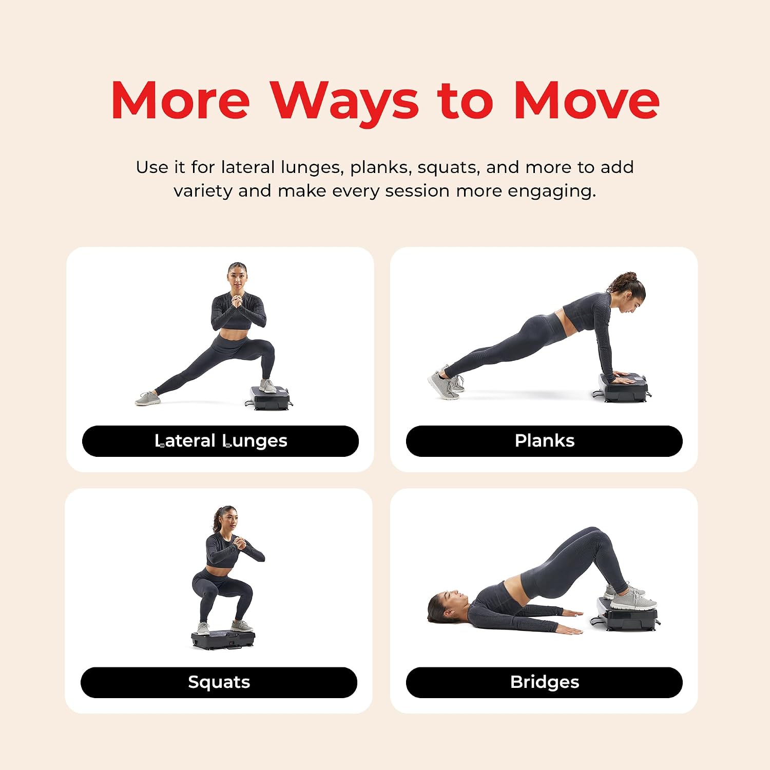 Sunny Health & Fitness Fitboard Vibration Platform Exercise Machine with Multiple Speed Settings and Vibration Modes for Multipurpose Workouts