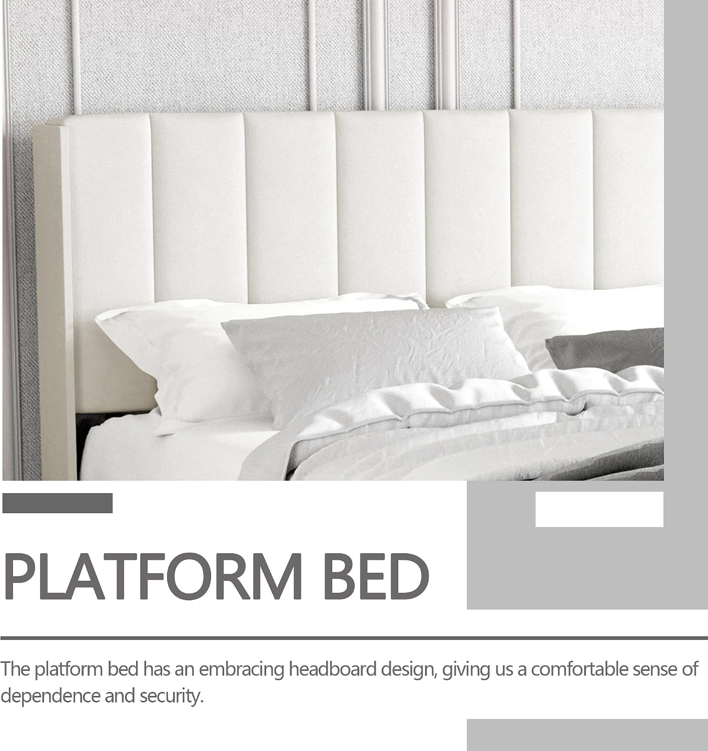 King Size Bed Frame with Headboard, Modern Upholstered Velvet Platform Bed, Heavy Duty Wooden Slats Support, No Box Spring Needed, Noise-Free & Easy Assembly, Beige