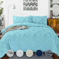 Crown Collection Luxuriate Hotel 1000-TC Hypoallergenic Ultra Soft Design 100% Egyptian Cotton Pinch Plated Duvet Cover with Zipper Colser & 2pcs Pillow Case Set (Super King Plus 120X120, Aqua)