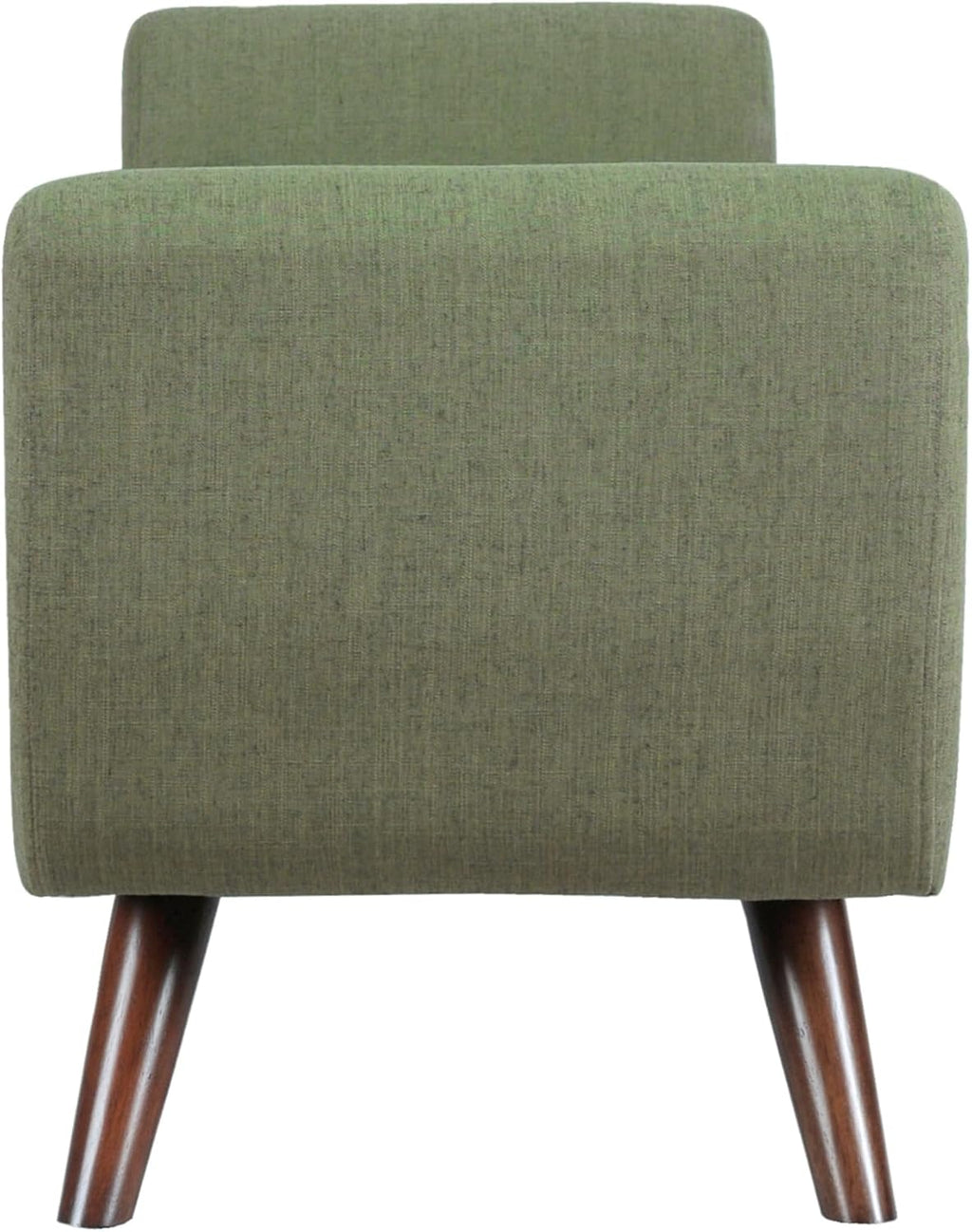 HomePop Modern Storage Bench with Wood Legs |Homepop Home Décor|Bench with Storage for Living Room & Bedroom - Olive Green Woven