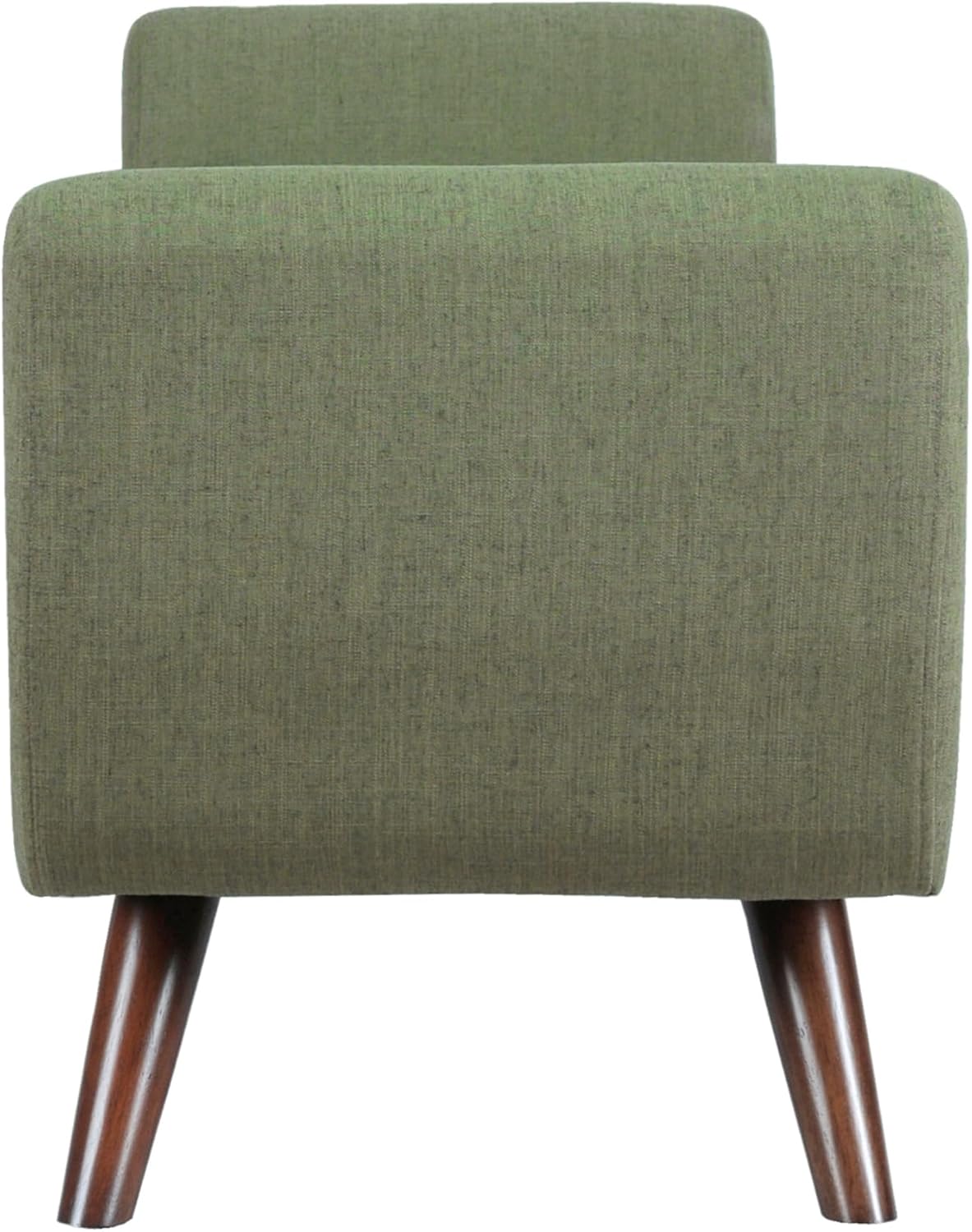 HomePop Modern Storage Bench with Wood Legs |Homepop Home Décor|Bench with Storage for Living Room & Bedroom - Olive Green Woven