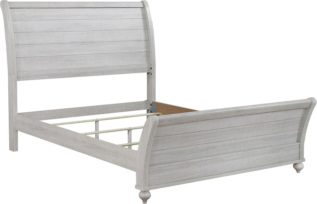 Coaster Home Furnishings Stillwood Farmhouse 4-Piece Bedroom Set California King Size Sleigh Bed Frame 55-inch Headboard Vintage Linen 223281KW-S4