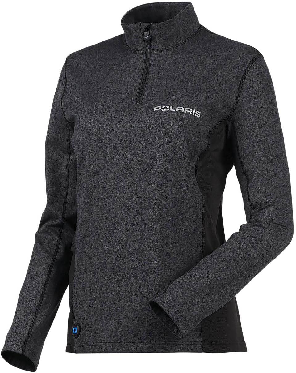 Polaris Womens Heated Base Layer Snowmobile Top Moisture Wicking Comfort Black - Medium