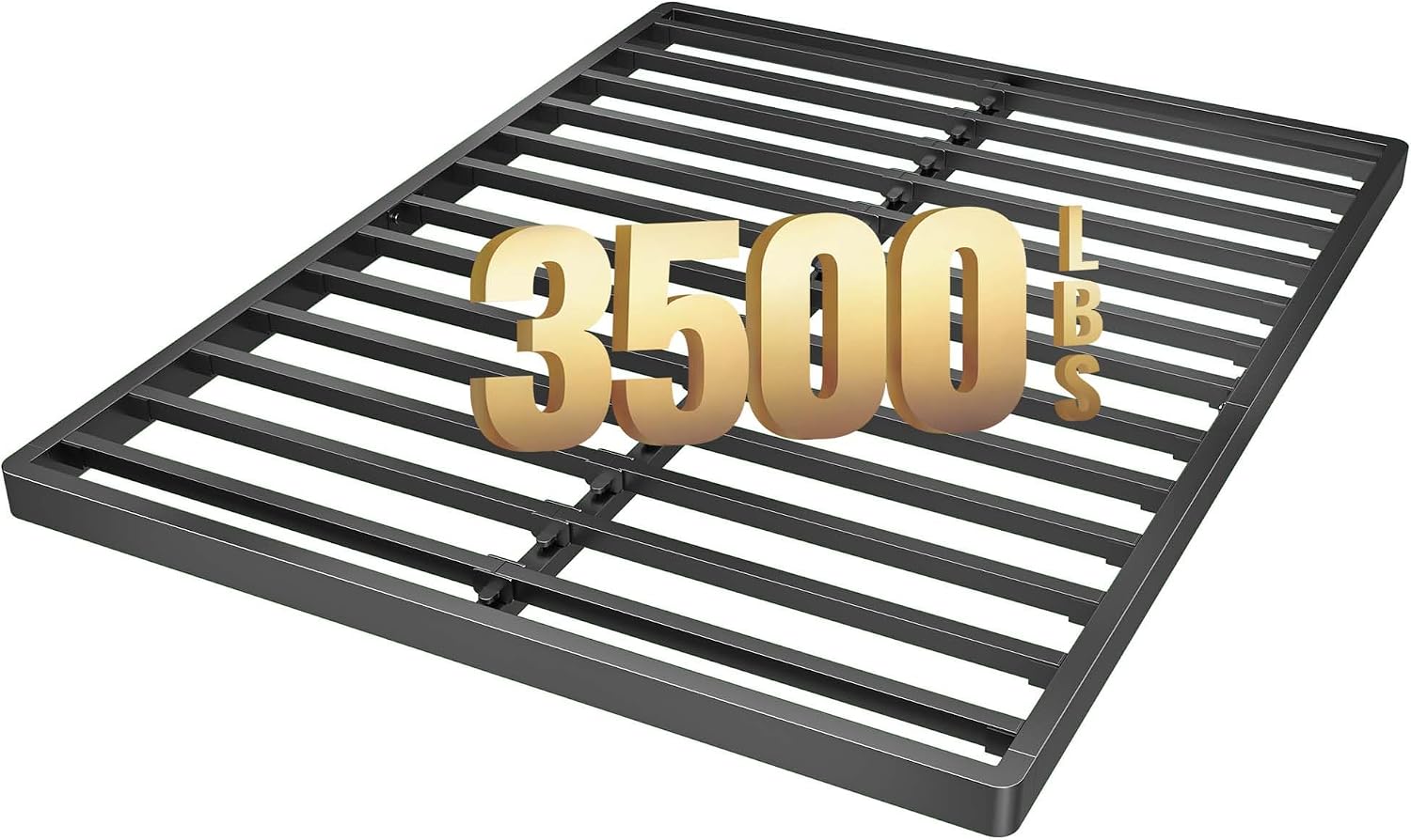 ROIL 2 Inch Full Metal Box Spring Low Profile, Bunkie Board Bed Slat Replacement with Round Corners, 3500 lbs Capacity Heavy Duty Steel Slats, Easy Assembly, Noise Free