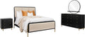 Coaster Home Furnishings Arini 4-Piece Eastern King Bedroom Set Cream and Black 224331KECRM-S4