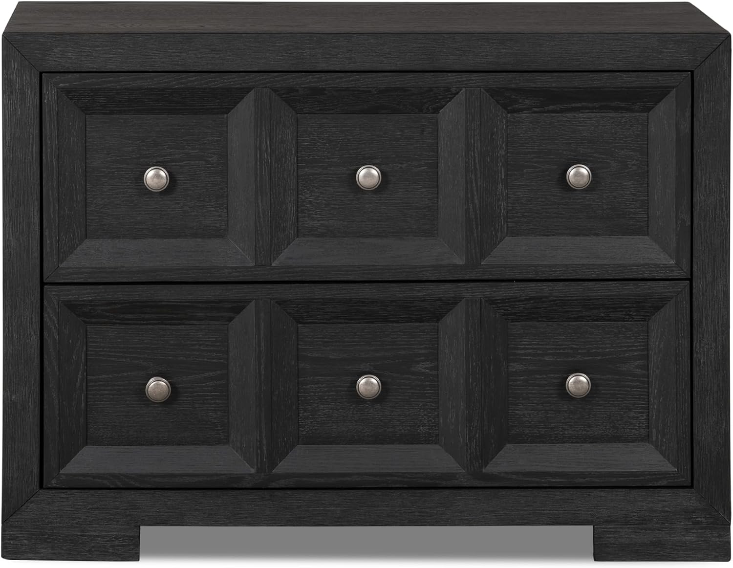 Furniture of America Dannen Modern Solid Wood 3-Piece Bedroom Set with Oversized Nightstand, Cedarwood-Lined Bottom and Felt-Lined Top Drawers, Box Spring Needed, King, Weathered Black