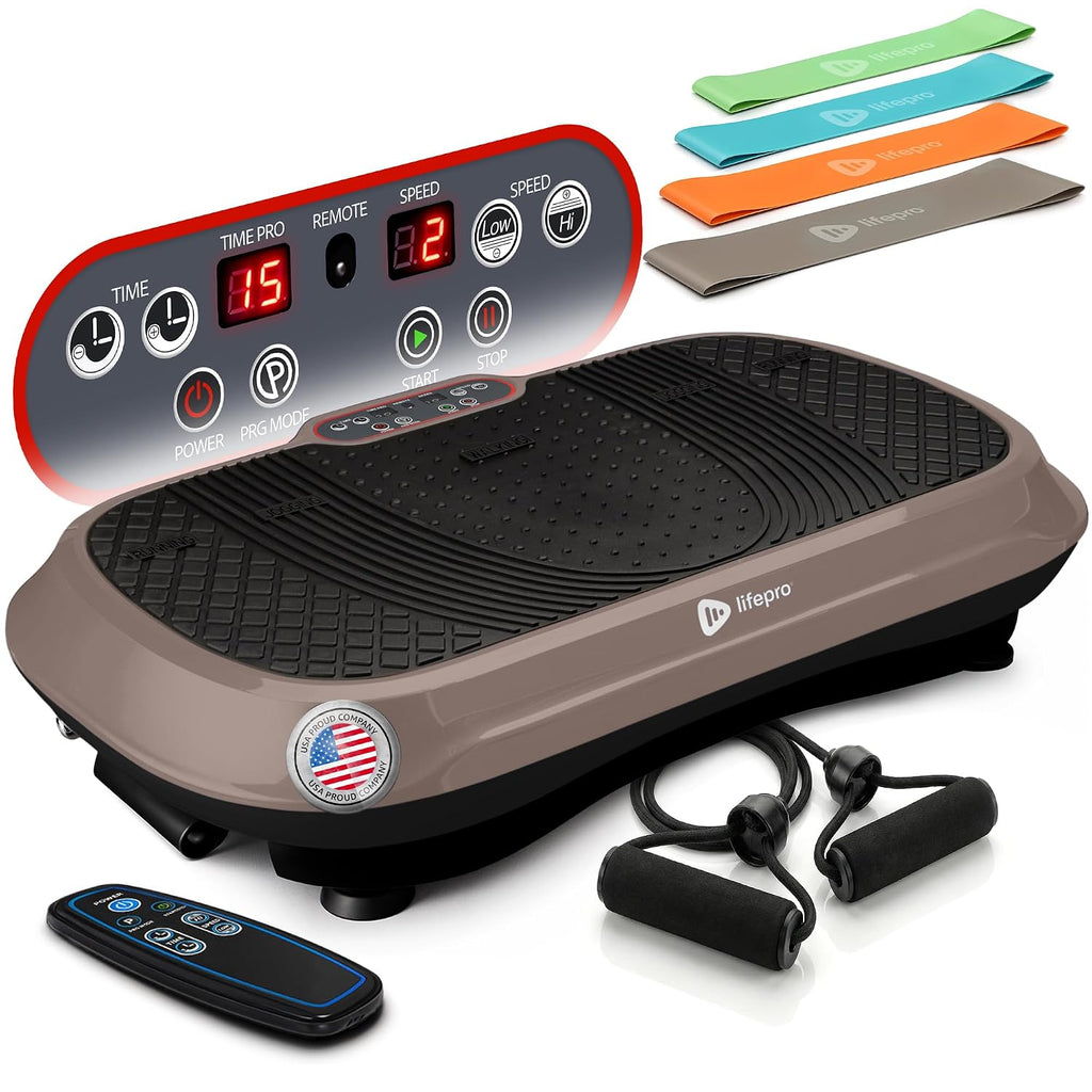 Lifepro Waver Vibration Plate Exercise Machine – High-Intensity Vibration Plate for Lymphatic Drainage – Full-Body Workout Vibrating Platform with Loop Bands – Fitness Equipment for Strength & Toning