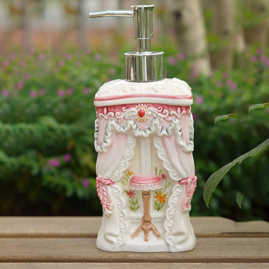 Vanity Bathroom Decor, Bathroom Accessory Set Ceramics 5 Pieces Pink Sweet Style Bathroom Kit for Wedding Housewarming Gift Housewarming Gift
