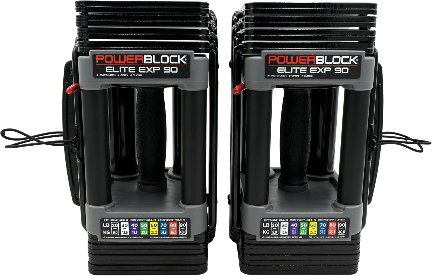 PowerBlock Elite EXP Adjustable Dumbbells, Sold in Pairs, Stage 1, 5-50 lb. Dumbbells, Durable Steel Build, Innovative Workout Equipment, All-in-One Dumbbells, Expandable with Expansion Kits