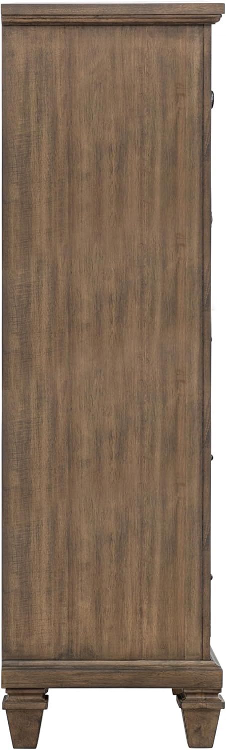 New Classic Furniture Mariana 4-Piece Wood Cal King Bedroom Set with Chest, Vintage Mocha