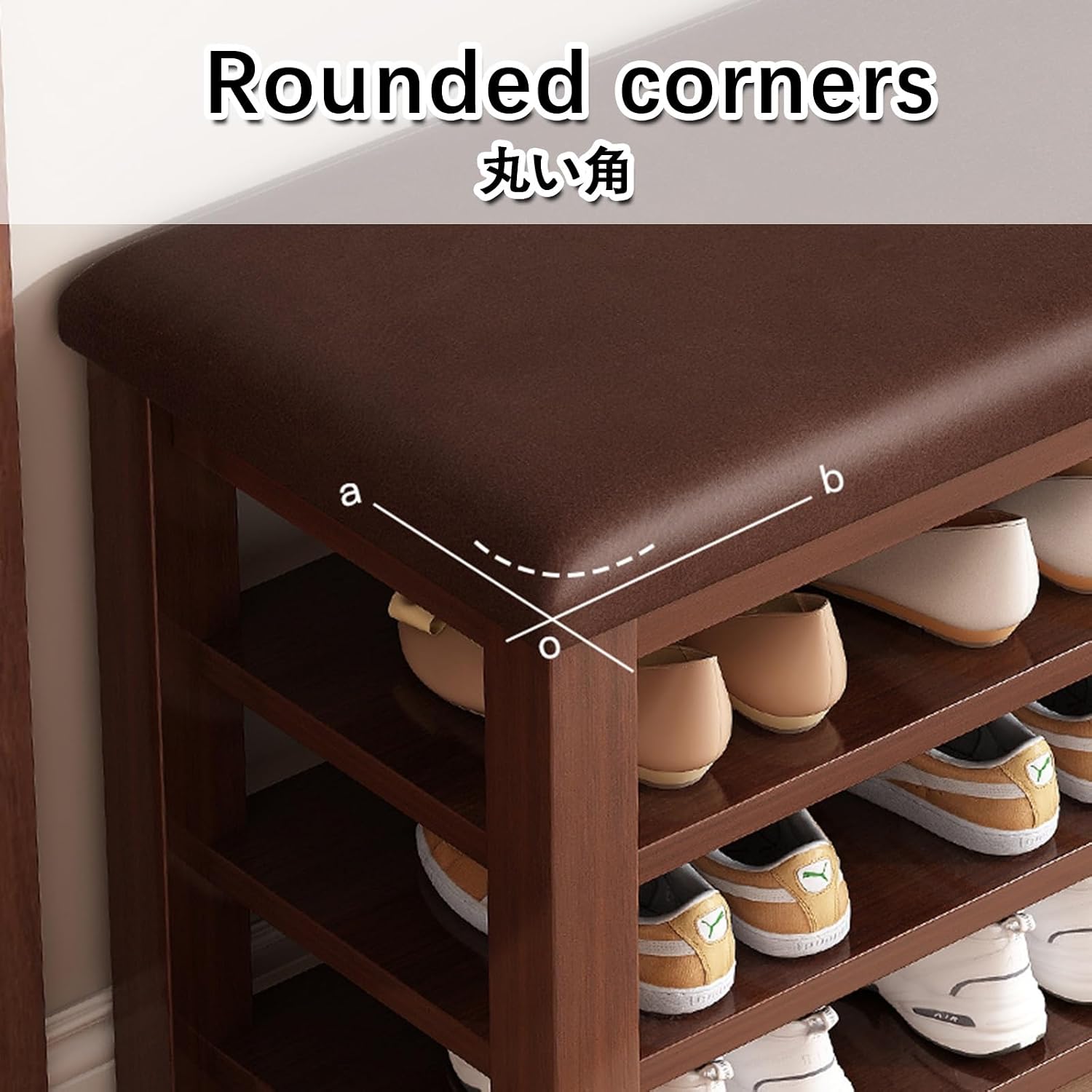 Entryway Shoe Storage Bench with Comfortable Seat and 2 Tier Shoe Rack Corner Shoe for Hallway and Bedroom White Shoe Rack (80x30x44cm)