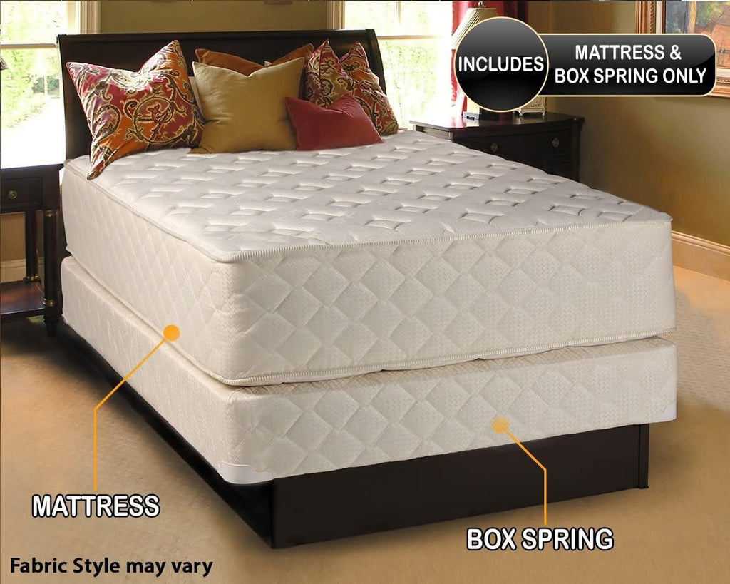 DS Solutions USA Highlight Luxury Firm King Size Mattress Set with Metal Bed Frame - Orthopedic, Innerspring Coils, Premium Edge Guards, Longlasting Comfort