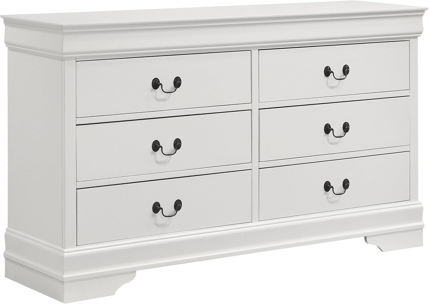 Coaster Home Furnishings Louis Philippe Traditional 4-Piece Bedroom Set Eastern King Size Sleigh Bed Frame 47-inch Headboard White 202441KE-S4