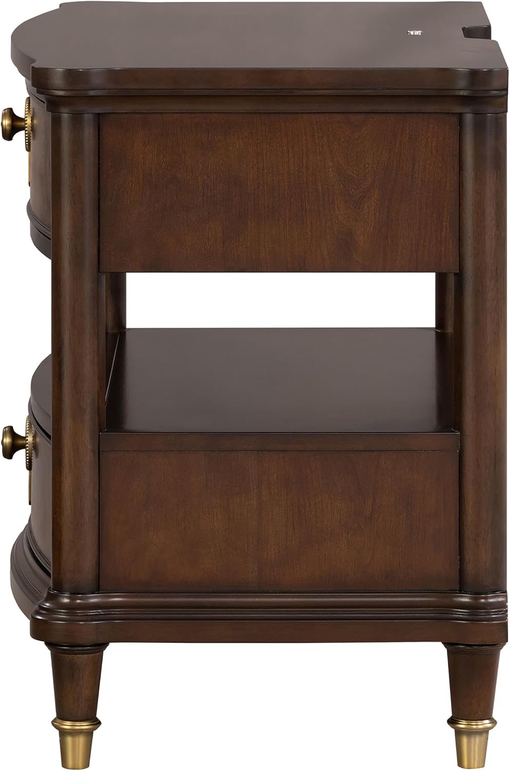 Furniture of America Aiyana Solid Wood 2-Piece Bedroom Set with LED on Headboard Bed, Power Outlet and USB Charging Ports on Nightstand, Box Spring Required, King, Dark Cherry