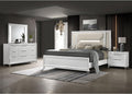HomeStock King Bedroom Set 4 Piece - White Finish Modern Design