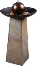 Kenroy Home 51037SL Orb Outdoor Floor Fountain with Copper Finish, Modern Style, 35.5' Height, 20' Width, 20' Depth