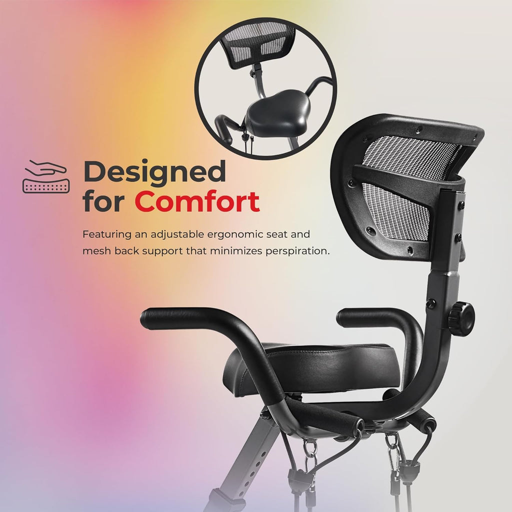 Sunny Health & Fitness Smart Folding X-Bike, Portable Compact Exercise Bike for Indoor Cycling Workout, Home Cardio Training Machine, Free SunnyFit App Bluetooth Connect