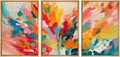 SIGNWIN Framed Canvas Print Wall Art Set Vibrant Energy Abstract with Colorful Bold Brushstrokes Illustrations Modern Art Decorative Rustic Zen for Living Room, Bedroom, Office - 16'x24'x3 Natural