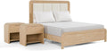 Furniture of America Verena Boho Solid Wood 3-Piece Queen Panel Bedroom Set with Channel Padded Headboard, Metal Side Glide and Finger Pulls, Box Spring Needed, Natural