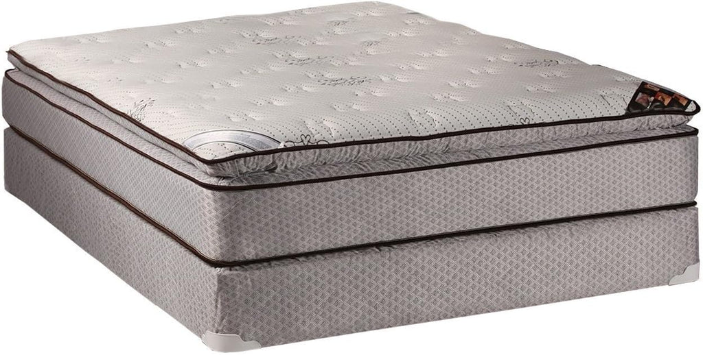 Dream Solutions USA DS USA Spinal Plush PillowTop Eurotop Mattress Set with Metal Bed Frame Included - Sleep System with Enhanced Cushion Support, Orthopedic Type (Twin 39'x75'x12')