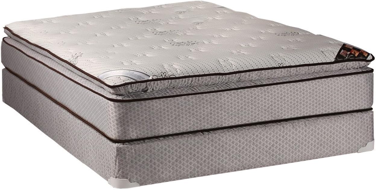 Dream Solutions USA DS USA Spinal Dream Plush PillowTop Eurotop Mattress Set with Metal Bed Frame - Orthopedic, Great for Your Back, Longlasting Comfort (King 76'x80'x12')