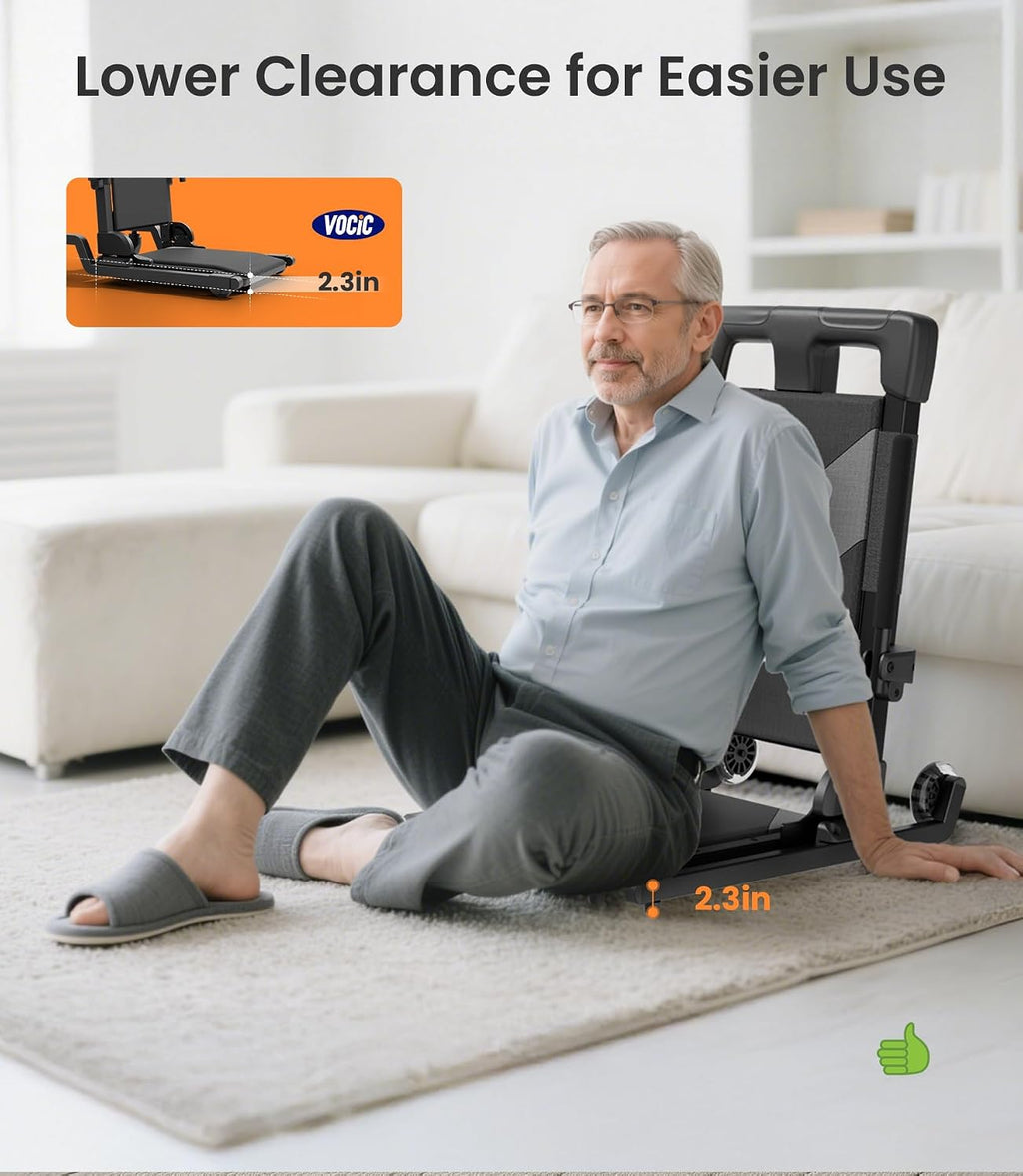 VOCIC Electric Chair Lift with Large Wheels, Ultra-Compact Chair Lift with T-Stabilized Base, Easy Mobility Design for Women & Seniors, Helps Stand from Floor, Supports 350 LBS, AX25