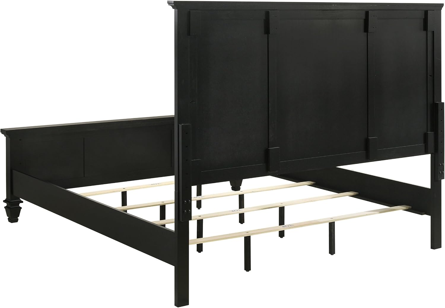 Coaster Home Furnishings Sandy Beach Coastal 4-Piece Bedroom Set Queen Size Panel Bed Frame 63-inch Headboard Black 201321Q-S4