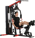 Fitvids Multifunctional Home Gym Equipment with 122.5 lbs Weight Stack, Full Body Workout Weight Machine, All-in-One Strength Training Exercise Equipment with Pulley System & Leg Press
