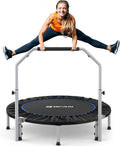 BCAN SP2 40/48' Foldable Mini Trampoline Max Load 330lbs/440lbs, Fitness Rebounder with Adjustable Foam Handle, Exercise Trampoline for Adults Indoor/Garden Workout | FED Fitness