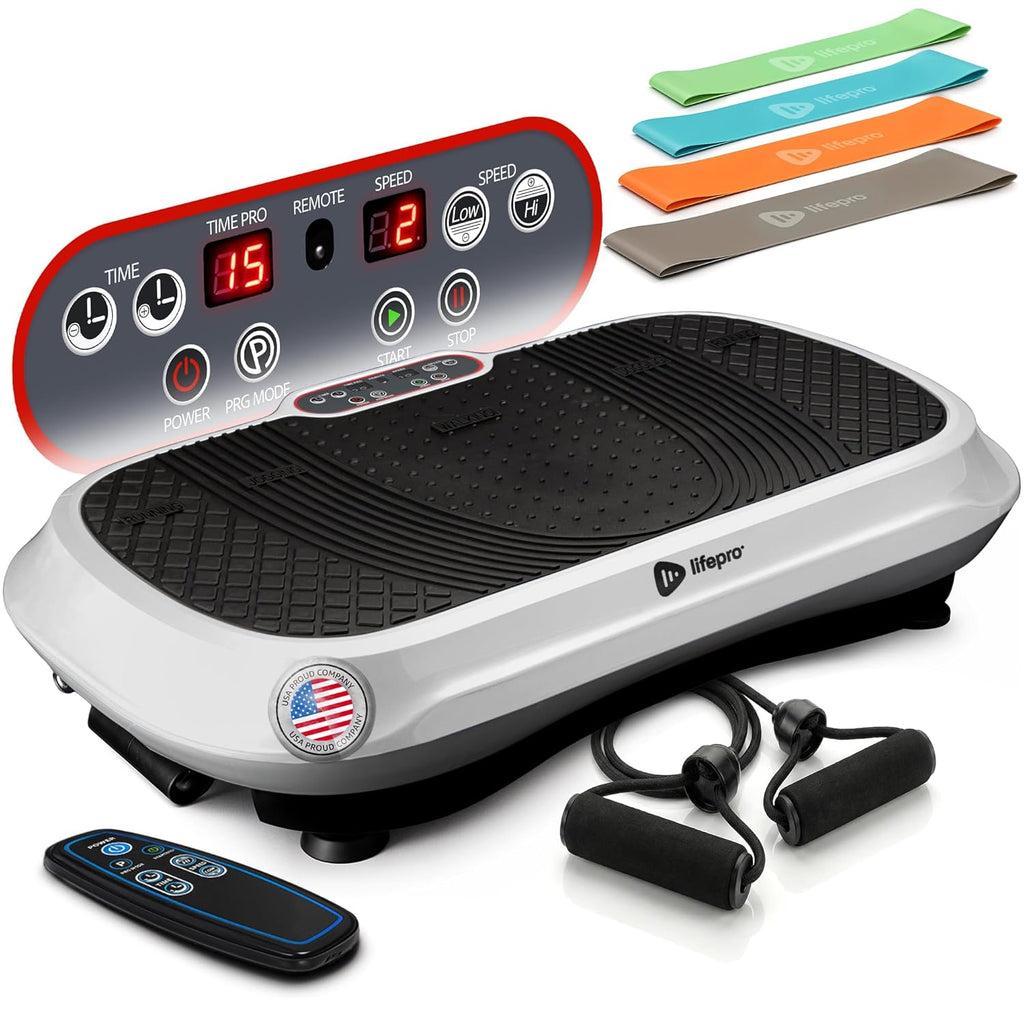 Lifepro Waver Vibration Plate Exercise Machine – High-Intensity Vibration Plate for Lymphatic Drainage – Full-Body Workout Vibrating Platform with Loop Bands – Fitness Equipment for Strength & Toning