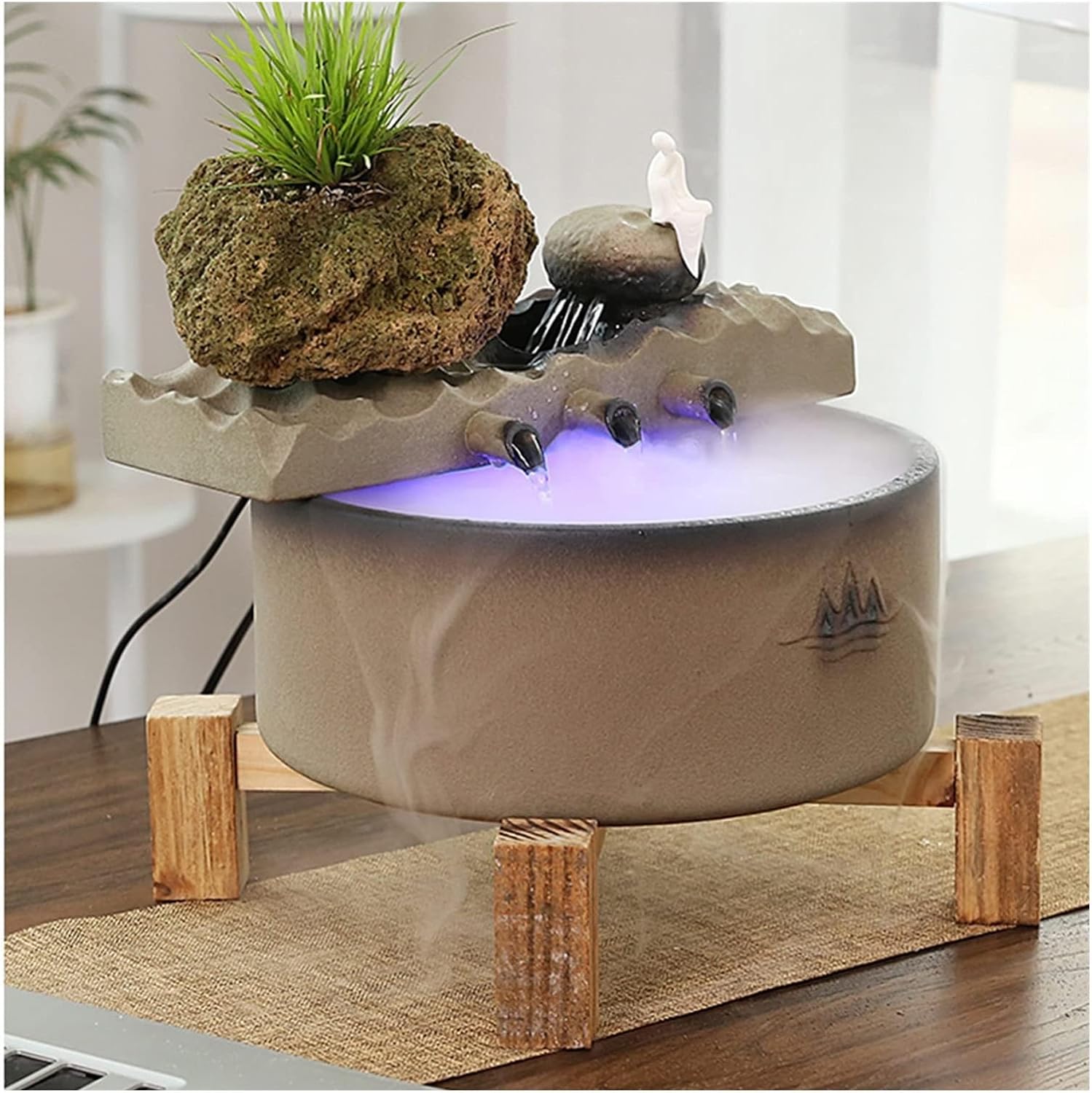 Small Indoor Water Fountain Water Features Outdoor Tabletop Fountain Indoor Relaxation Tabletop Fountain Waterfall Zen Meditation Indoor Waterfall