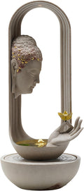 Tabletop Fountains, Buddha Water Fountain Indoor, Buddha Statue for Home - Buddha Statue Indoor/Outdoor, Buddha Decor & Gifts, Buddah, Buda, Budda, Buddhas, Chinese Decor & Gifts, Feng Shui (Grey)